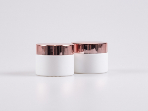 Weissglasdose 50 ml – Deckel Rosé